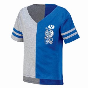 NCAA BYU Cougars Girls' Colorblock Patch T-Shirt - 1 of 3