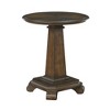 22" Wood Round Pedestal End Table with Fluted Details for Living Room - 3 of 4
