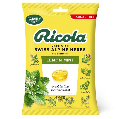 Ricola Cough Drops - Sugar Free Lemon Mint - 45ct