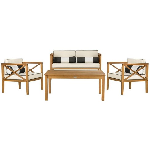 Safavieh outdoor living montez 4 online piece set with accent pillows