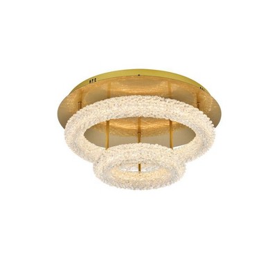 Elegant Lighting Bowen 2 - Light Flush Mount in  Satin Gold
