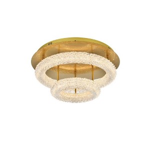 Elegant Lighting Bowen 2 - Light Flush Mount in  Satin Gold - 1 of 4