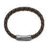 Black Bow Jewelry Men's Stainless Steel Black & Brown Leather Sword Bracelet, 8.5 Inch - 2 of 4
