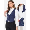 INSPIRE CHIC Women's Vintage Waistcoat Button Up Steampunk Jacquard Sleeveless Suit Vest - 2 of 4