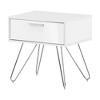Slendel End Table Pure White - South Shore: Scandinavian Style, Mid-Century Hairpin Legs, Storage Drawer, Laminated Particle Board - 2 of 4