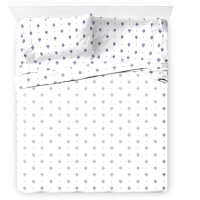Outer Space Organic Cotton Queen Bed Set with Rocket Ships