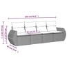 vidaXL Garden Sofa Set Brown, Cream White - 3 of 4
