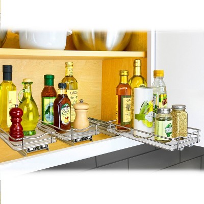 Lynk Professional Slide Out Spice Rack Upper Cabinet Organizer - 6" Wide: Chrome-Plated Kitchen Storage, Pull Out System — фото 5