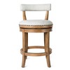 HomeRoots 26" Sand and Natural Fabric and Solid Wood Low Back Counter Height Swivel Bar Chair - 4 of 4
