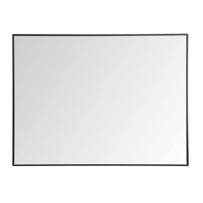 Elegant 36" Black Metal Frame Rectangular Mirror