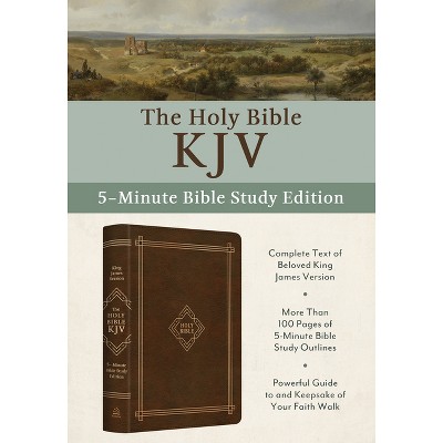 The Holy Bible Kjv: 5-Minute Bible Study Edition [Classic Hickory] - by  Barbour Bibles (Leather Bound)