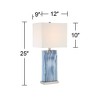 360 Lighting Connie Modern Table Lamps 25" High Set of 2 Blue Faux Marble with USB Charging Port White Rectangular Shade for Living Room Office Desk - 4 of 4
