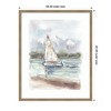 Kate and Laurel Framed Art 1 Maryanne Welch Chatham Fog Sailboat by Patricia Shaw, 34x42, Woodgrain Stripe Mocha - 2 of 4