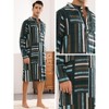 Lars Amadeus Men's Long Sleeves Geometric Pattern Banded Collar Nightshirts - 3 of 4