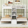 Twin Over Twin & Twin Bunk Bed with Built-in Staircase and Storage Drawer - 3 of 4