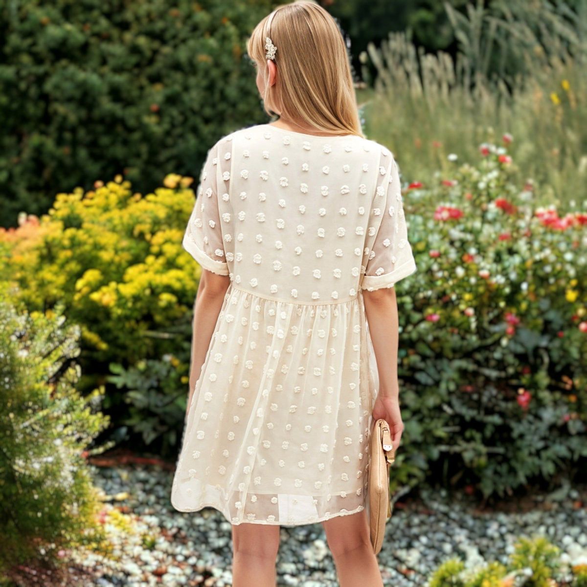 Anna-Kaci Women's Floral Dream Embroidered Bell Sleeve Dress for Everyday Wear - thumbnail 5