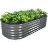 Chery Life 6X2X1.5 ft Galvanized Raised Garden Beds Outdoor, Oval Large Metal Planter for Planting Vegetables Flowers Herb, Gray - 2 of 4