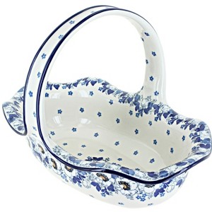 Blue Rose Polish Pottery 876 Ceramika Artystyczna Basket - 1 of 2