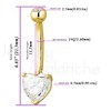 Jewelry Avalanche Women's 14K Gold Moissanite Heart Belly Button Ring 14G - 2 of 4