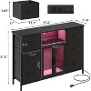6 Drawer Dresser for Bedroom with Charging Station & LED Light,  Adjustable Feet, Anti-Tip TV Stand for 60" TV, Fabric Chest of Drawer - 4 of 4