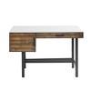 PAGED Computer Desk, Simple Modern Home Office Desk with 6 Open Shelves and Wooden Desktop for Office, Study - 3 of 4