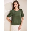 INSPIRE CHIC Women's Work Elegant Sweetheart Neck Half Puff Sleeve Office Work Satin Blouse - 2 of 4