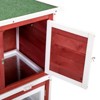 FURNIinspire Pet Crates and Houses Wood Rabbit Hutch, Pet Playpen with 2 Stories, Pull-out Tray, Water Bottle, Multicolored, 35.43"*17.91"*31.69" - 4 of 4