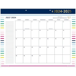 Emily Ley for At-A-Glance 2024-25 Monthly Desk Calendar 17"x21.75" Happy Stripe: Large Planner, Non-Toxic, Acid-Free Paper - 1 of 4