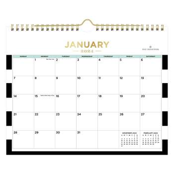 Day Designer January 2024 - December 2024 Wall Calendar 11"x8.75" Rugby Stripe Black
