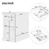 Zeus & Ruta Classic Vintage End Table with USB Ports, Multifunctional Drawer with Cup Holders for Living Room - 3 of 4