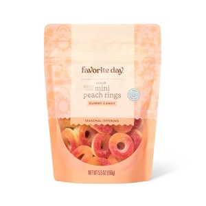 Sour Mini Peach Rings Gummy Candy - 5.5oz - Favorite Day™ - 1 of 3