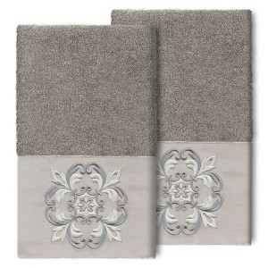 Linum Home Textiles 100% Turkish Cotton ALYSSA Embellished Towel Set - 1 of 2