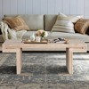 Sapphtopaz Rustic Dual-Tier Modern Coffee Table with Wood Veneer, American Vintage Living Room Table, Industrial Wood Texture Rectangular Center Table - 2 of 4