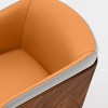 ARTPLAN Mid Century Modern Dining Chair Set of 2,Faux Leather Uphoolsted Accent Arm Chair,Walnut with Beech Feet for Dining Room/Home Office - 3 of 4