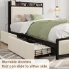 Twin Size Wood Platform Bed Frame with Headboard and 2 Storage Drawers, No Box Spring Needed, for Kids, Teens or Adults - 4 of 4