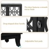 Sideboard with Glass Doors, 3 Door Mirrored Buffet Cabinet with Silver Handle (Black) - 4 of 4