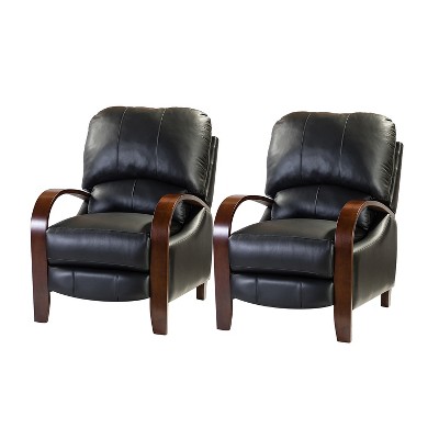 Set of 2 Alexandra Genuine Leather Manual Recliner | ARTFUL LIVING DESIGN