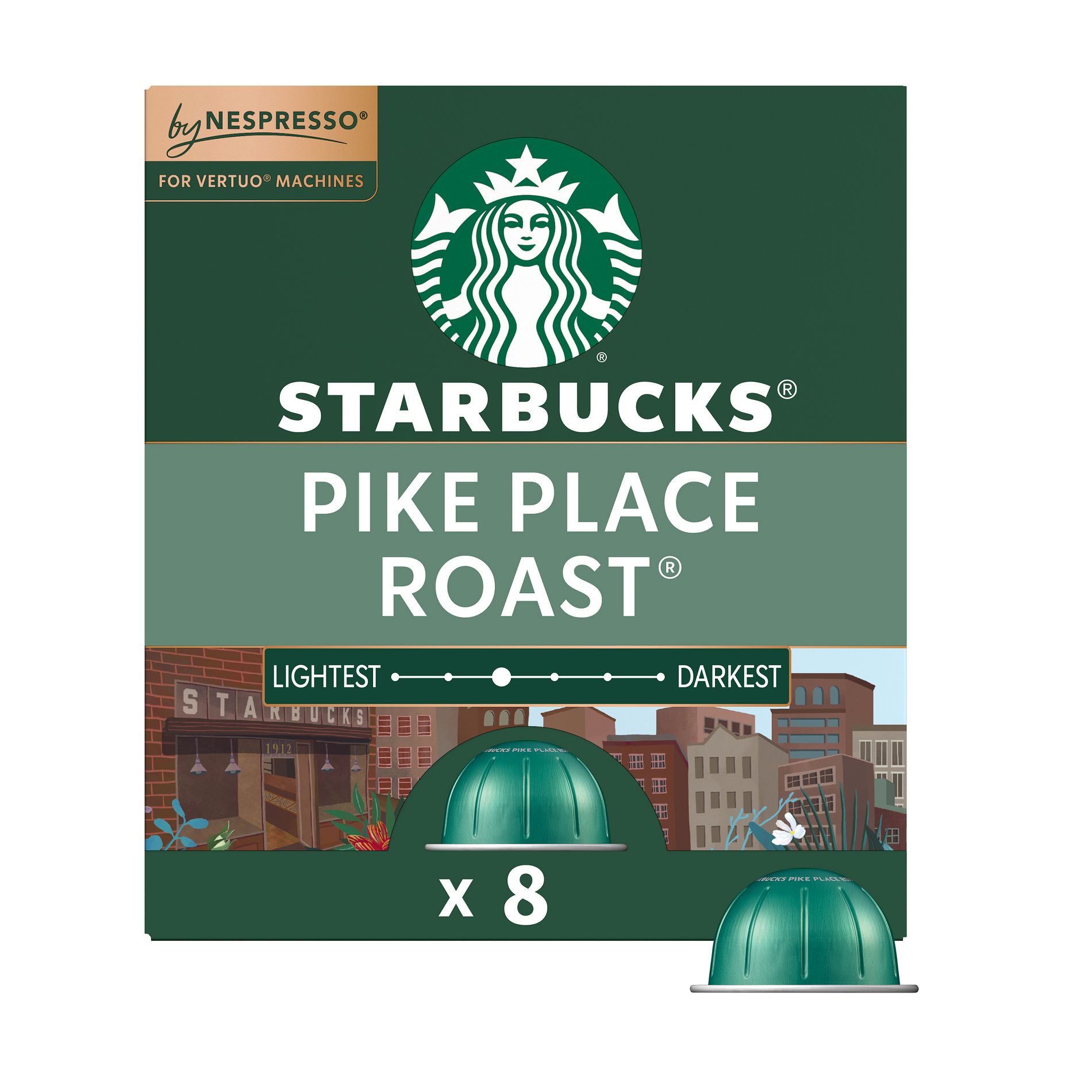 Starbucks by Nespresso Vertuo Capsules Pikes Place Medium Roast Coffee Pods - 8ct