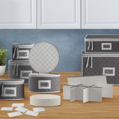 Woffit China Storage Containers Stemware & Dinnerware Storage Containers W/ Insert Label Cards