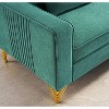 NicBex 85.8 Inch Velvet Sofas 3 Seater Couch with 2 Throw Pillows and Metal Legs for Living Room,Apartment,Office,Green - 4 of 4