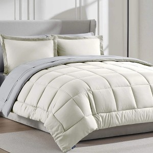 BAGOKIE 5/7 PCS Bed in a Bag Reversible Bedding Set with Comforter, Sheets, Pillow Sham, Pillowcase - 1 of 4