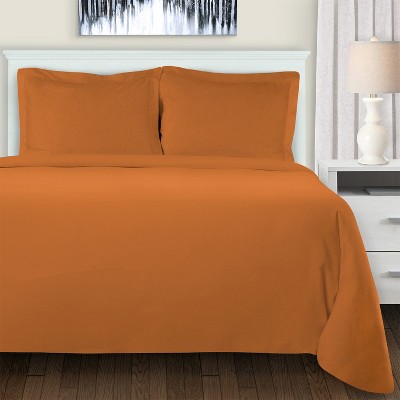 Cotton Flannel Solid or Trellis Heavyweight Duvet Cover Set with Matching Pillow Shams by Blue Nile Mills