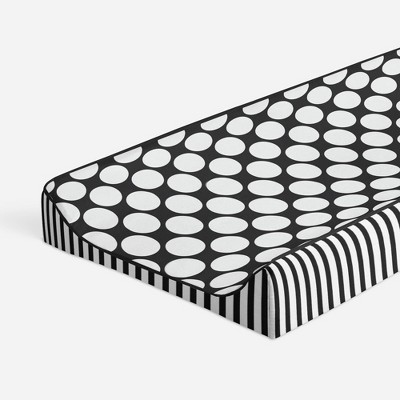 Bacati - Dots/Pin Stripes Black/White Large Dots Changing Pad Cover