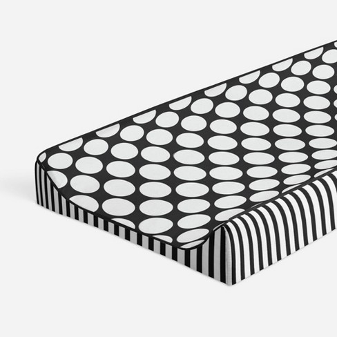 Bacati - Dots/Pin Stripes Black/White Large Dots Changing Pad Cover - image 1 of 4