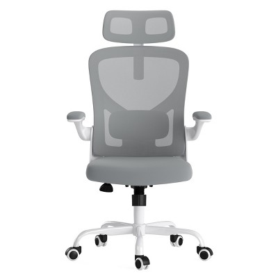 GlasFlength Task and Office Chairs Adjustable Office Chair Ergonomic Swivel Chair Computer Arm Chair for Long Sitting, Gray, 23.43"*23.43"*48.4"