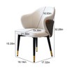 QingMoon PU Leather Dining Chairs, Mid Century Modern Kitchen Chairs Set of 2, Upholstered Armchair with Metal Legs for Living Room and Dining Room - 4 of 4