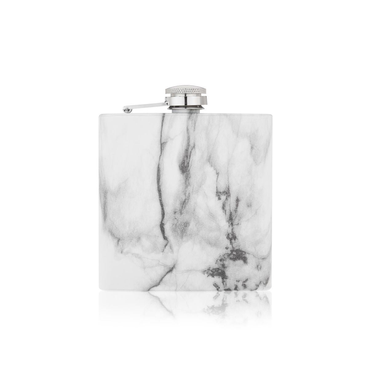 True Marble 6 oz Stainless Steel Liquor Flask for Whiskey, Bourbon, Tequila, Alcohol, Metal Flask for Travel, Outdoor Party, Gifts for Men & Women