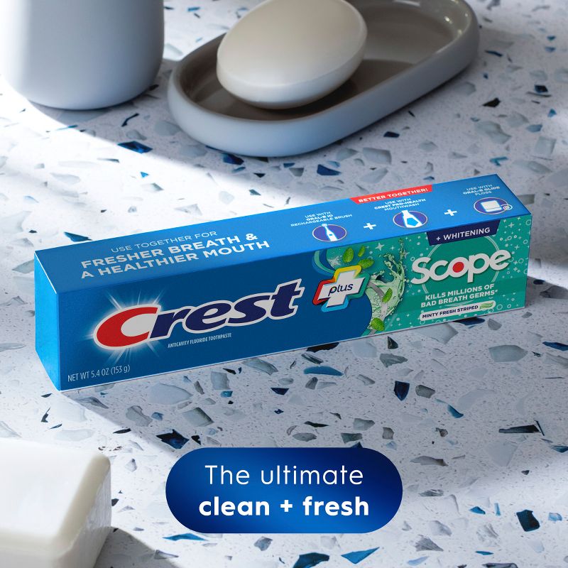 Crest + Scope Complete Whitening Toothpaste - Minty Fresh, 5 of 10