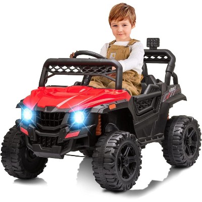 Garvee 12V Kids Ride-On Truck Car with Remote Control LED Lights Music and Spring Suspension