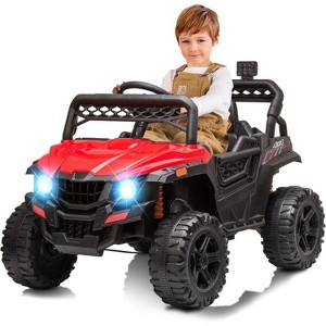 Garvee 12V Kids Ride-On Truck Car with Remote Control LED Lights Music and Spring Suspension - 1 of 4